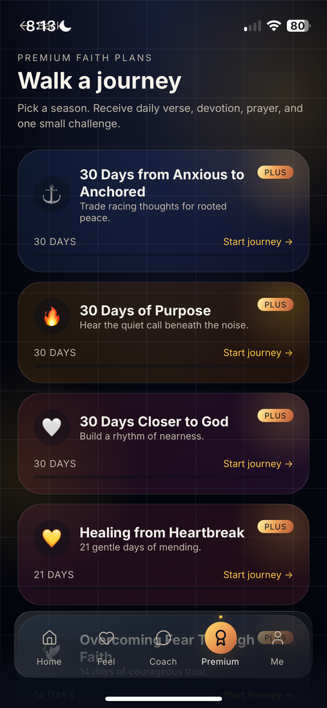 HeavenMade Faith Plans screen